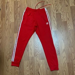 Red Adidas Track Pants (Medium)
